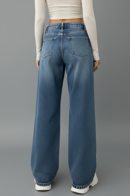 Lennox | Women’s Relaxed Wide-Leg Denim Jeans with Drawstring Detail