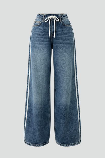 Lennox | Women’s Relaxed Wide-Leg Denim Jeans with Drawstring Detail