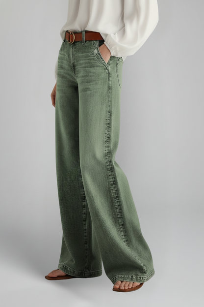 Delphine | Women’s Casual Wide-Leg High-Rise Denim Jeans