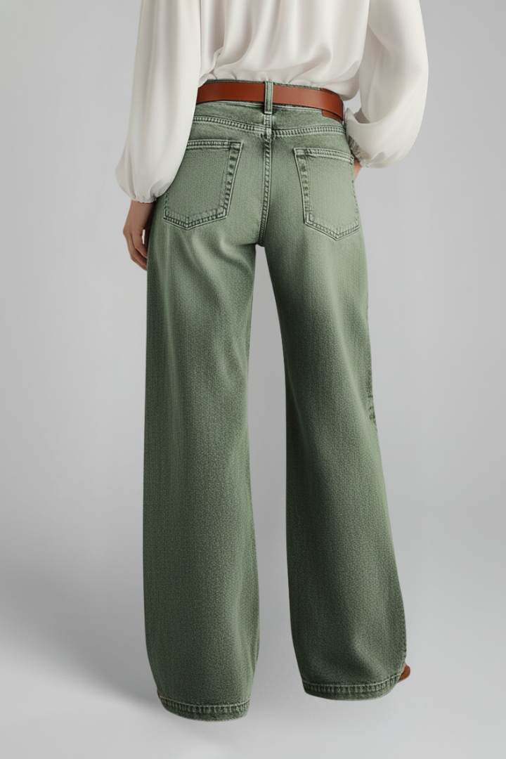 Delphine | Women’s Casual Wide-Leg High-Rise Denim Jeans