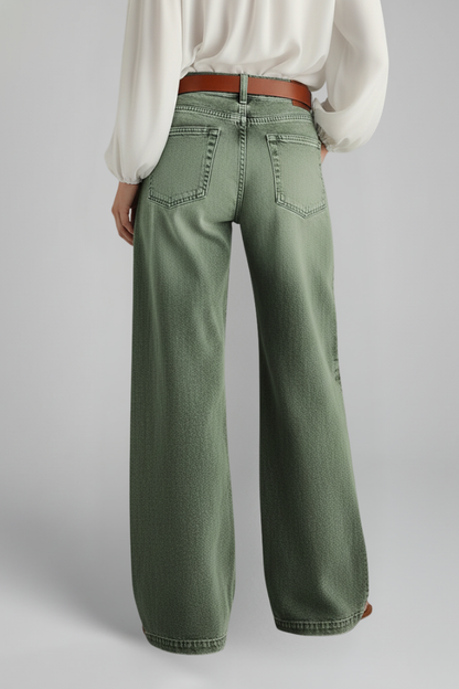 Delphine | Women’s Casual Wide-Leg High-Rise Denim Jeans