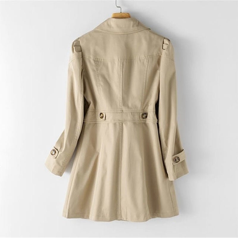 Noelle | Women’s Long Trench Coat With Single Button Row