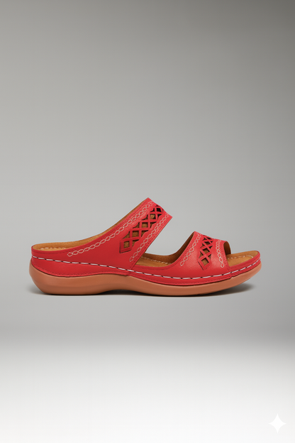 Zaria | Women’s Double Strap Slide Sandals with Cutout Detail