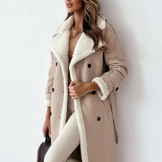 Elsa | Women’s Longline Faux-Shearling Winter Coat