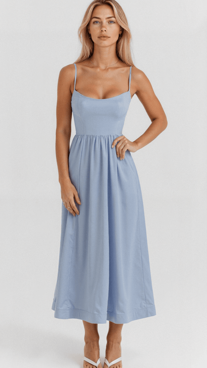 Clarissa | Women’s A-Line Tie-Neck Midi Dress