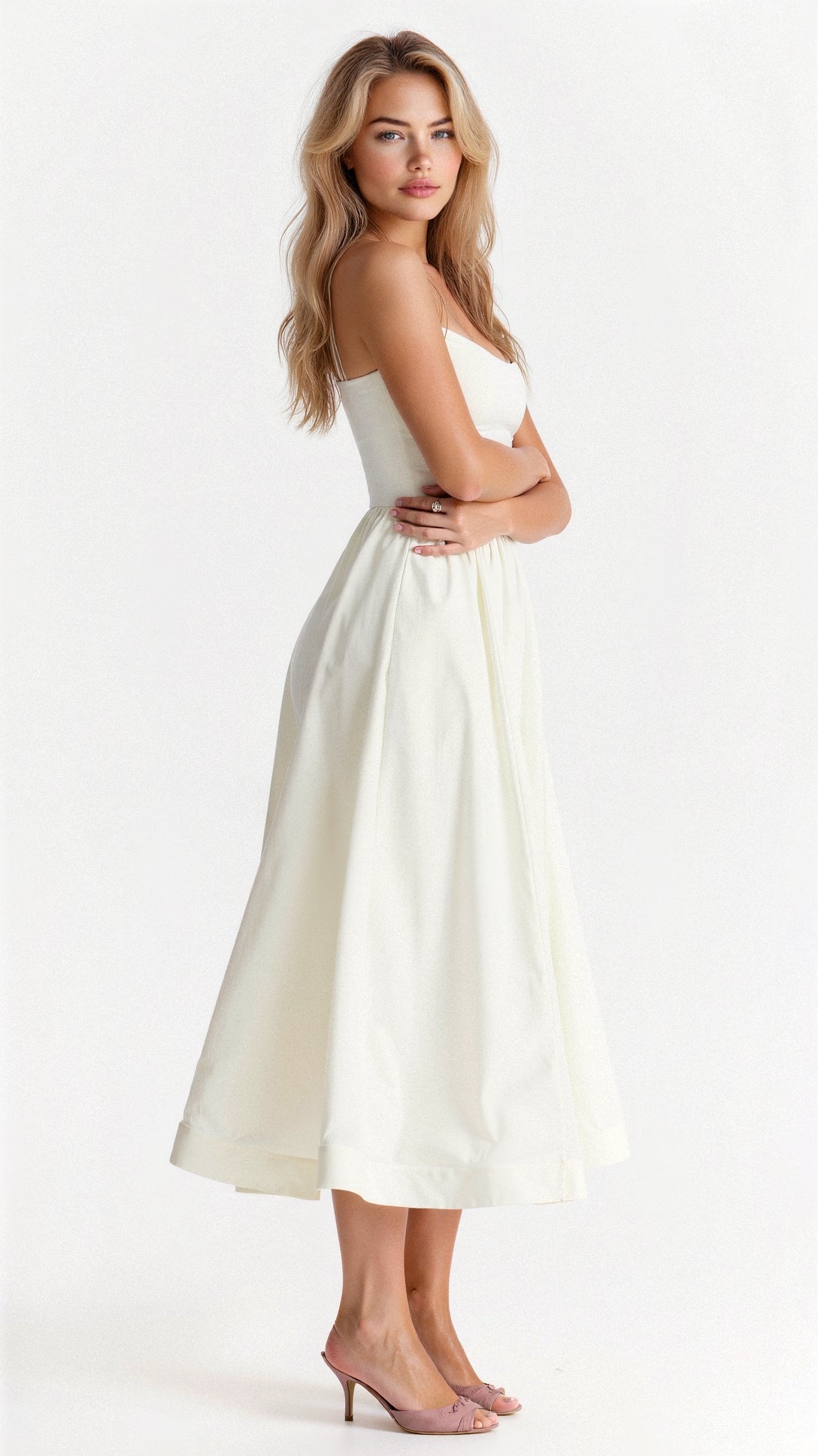 Clarissa | Women’s A-Line Tie-Neck Midi Dress
