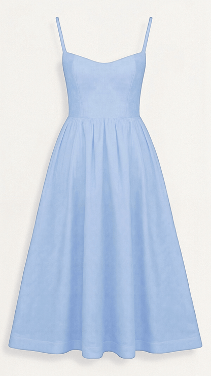 Clarissa | Women’s A-Line Tie-Neck Midi Dress