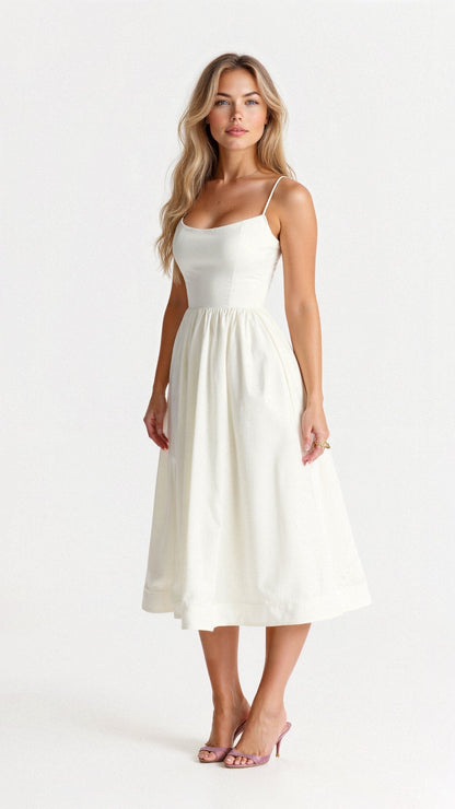 Clarissa | Women’s A-Line Tie-Neck Midi Dress