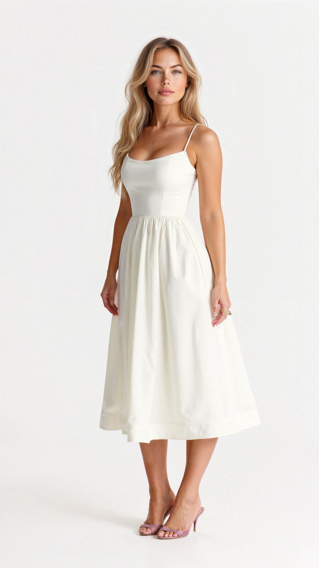 Cecily | Women’s A-Line Midi Dress Ascot Style