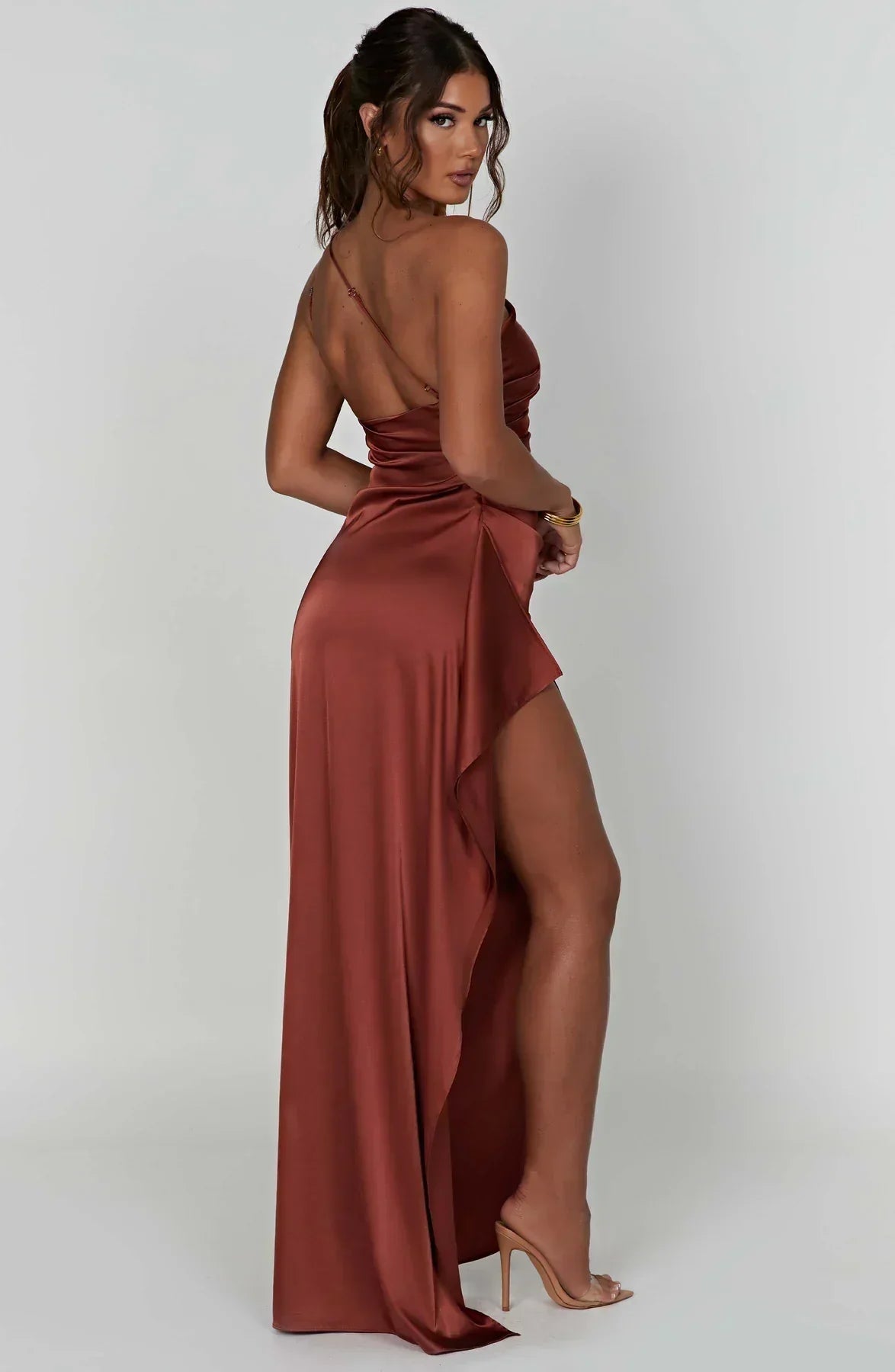 Selena | Women’s Asymmetric One-Shoulder High Slit Evening Maxi Dress