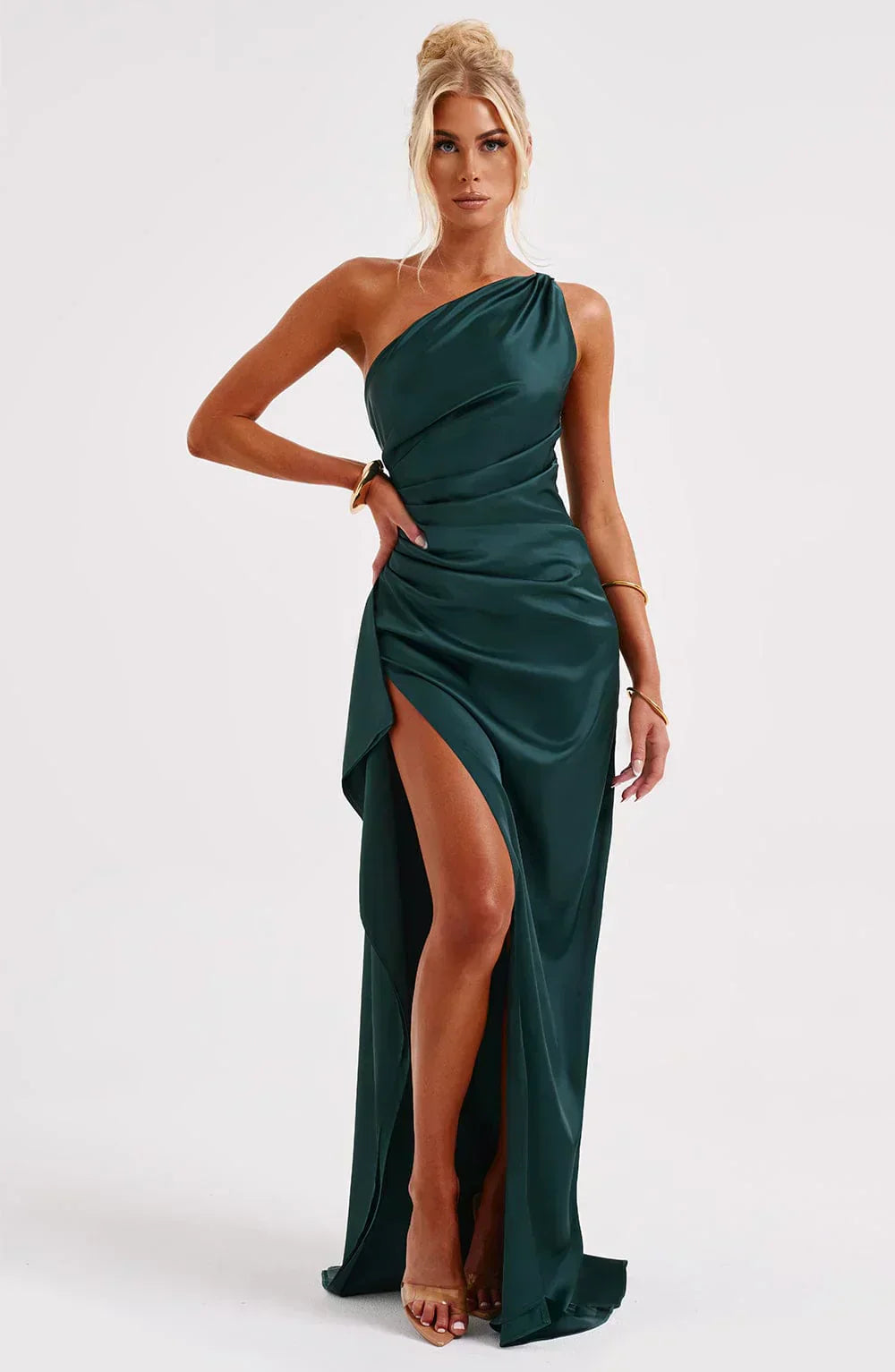 Selena | Women’s Asymmetric One-Shoulder High Slit Evening Maxi Dress