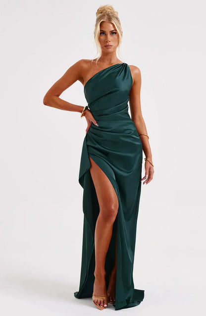 Selena | Women’s Asymmetric One-Shoulder High Slit Evening Maxi Dress