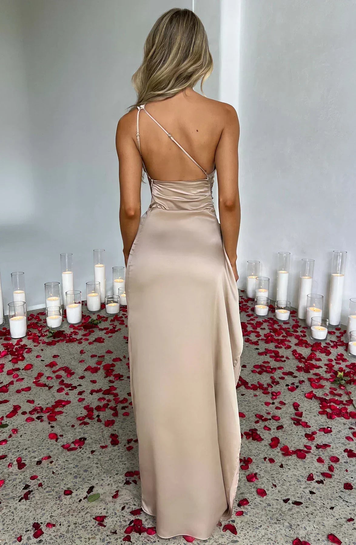 Selena | Women’s Asymmetric One-Shoulder High Slit Evening Maxi Dress