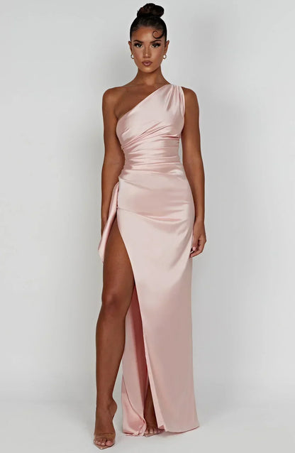 Selena | Women’s Asymmetric One-Shoulder High Slit Evening Maxi Dress