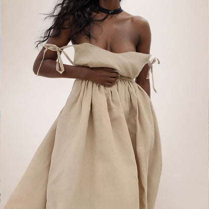Blythe | Women’s V-Neck Open-Back High Slit Midi Dress