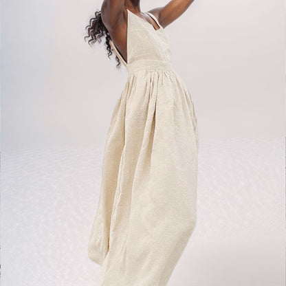 Blythe | Women’s V-Neck Open-Back High Slit Midi Dress