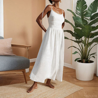 Blythe | Women’s V-Neck Open-Back High Slit Midi Dress
