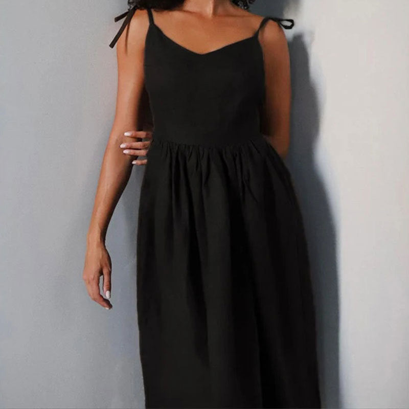 Blythe | Women’s V-Neck Open-Back High Slit Midi Dress
