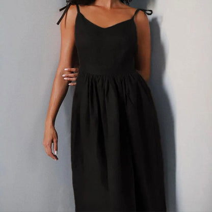 Blythe | Women’s V-Neck Open-Back High Slit Midi Dress