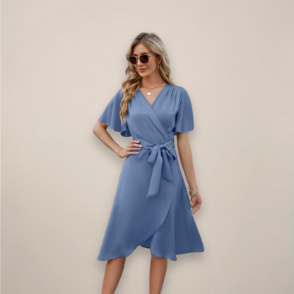 Aubree | Women’s Tie-Front Wrap Midi Dress