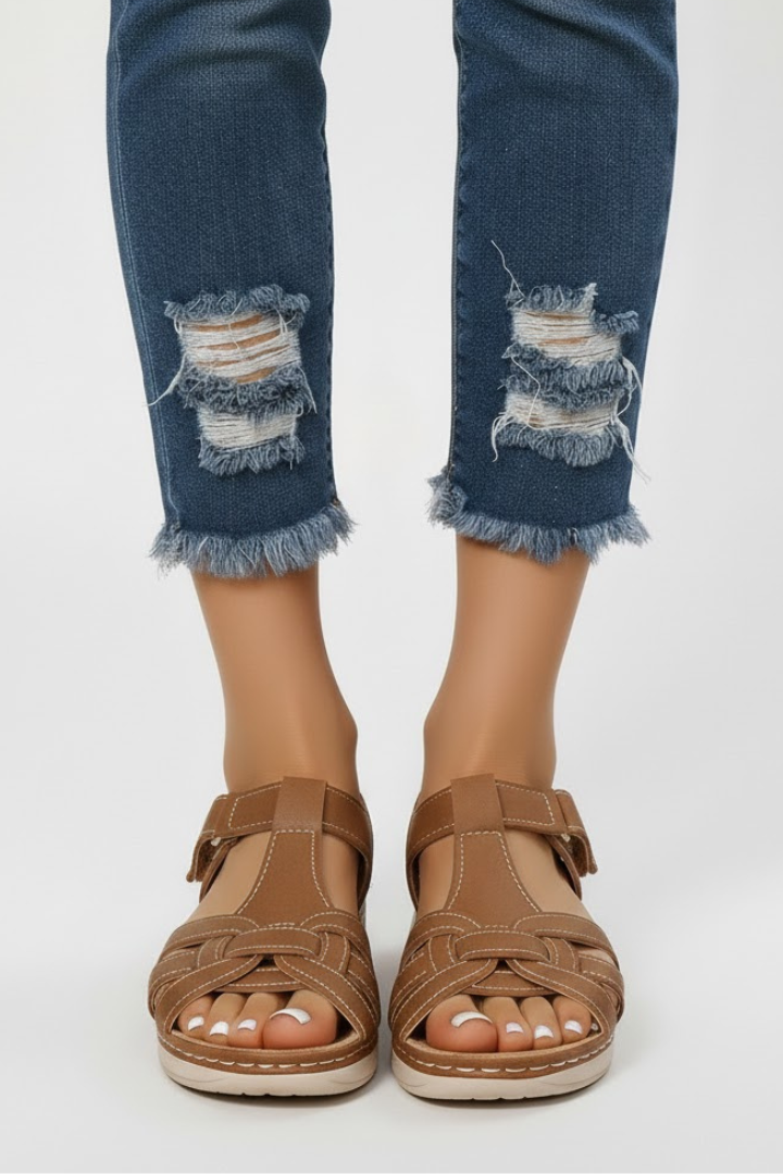 Delphina | Women’s Retro Buckle Strap Sandals