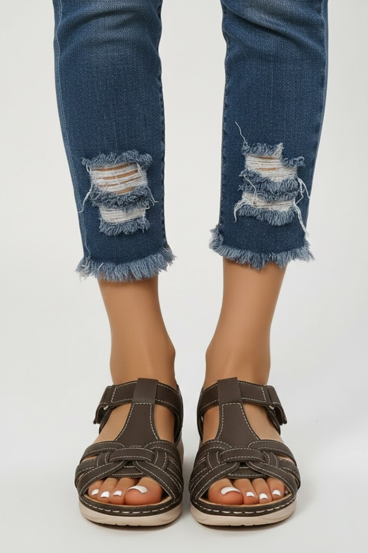 Delphina | Women’s Retro Buckle Strap Sandals