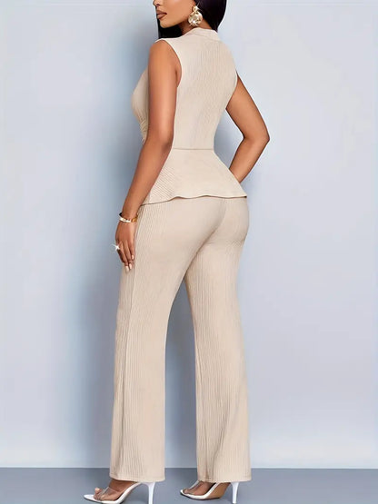 Carmen | Women’s Spring Pleated Peplum Pants Set