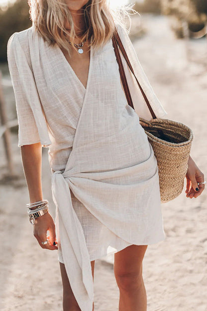 Dahlia | Women’s Wrap Mini Dress With Asymmetrical Hem