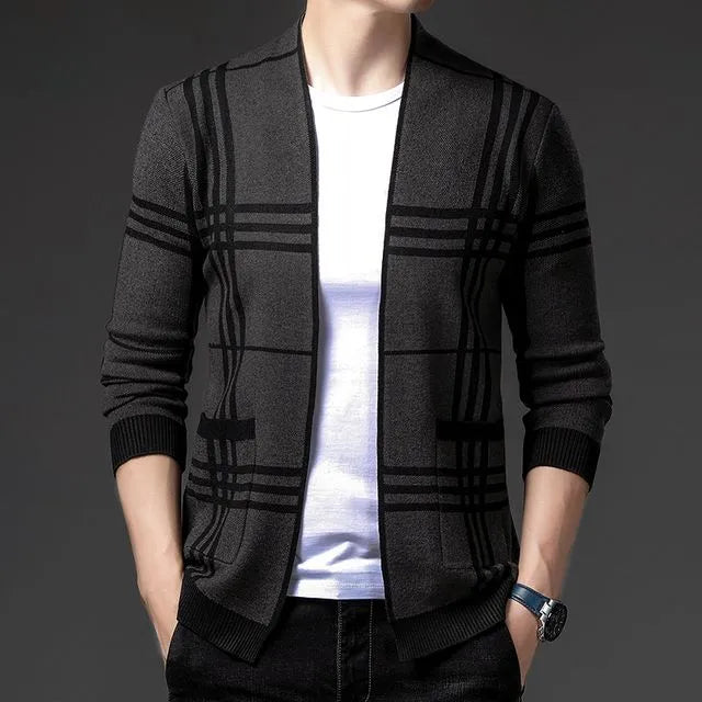 Calder | Men’s Plaid Knit Cardigan