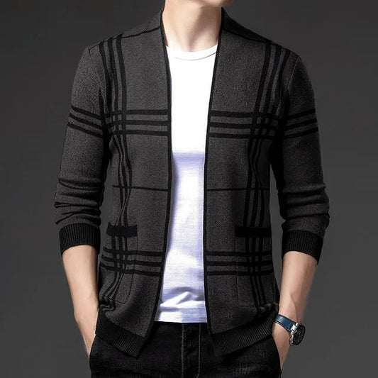 Calder | Men’s Plaid Knit Cardigan