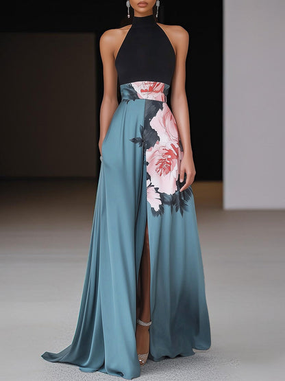 Amaris | Women’s Elegant Floral Sleeveless A-Line Maxi Dress