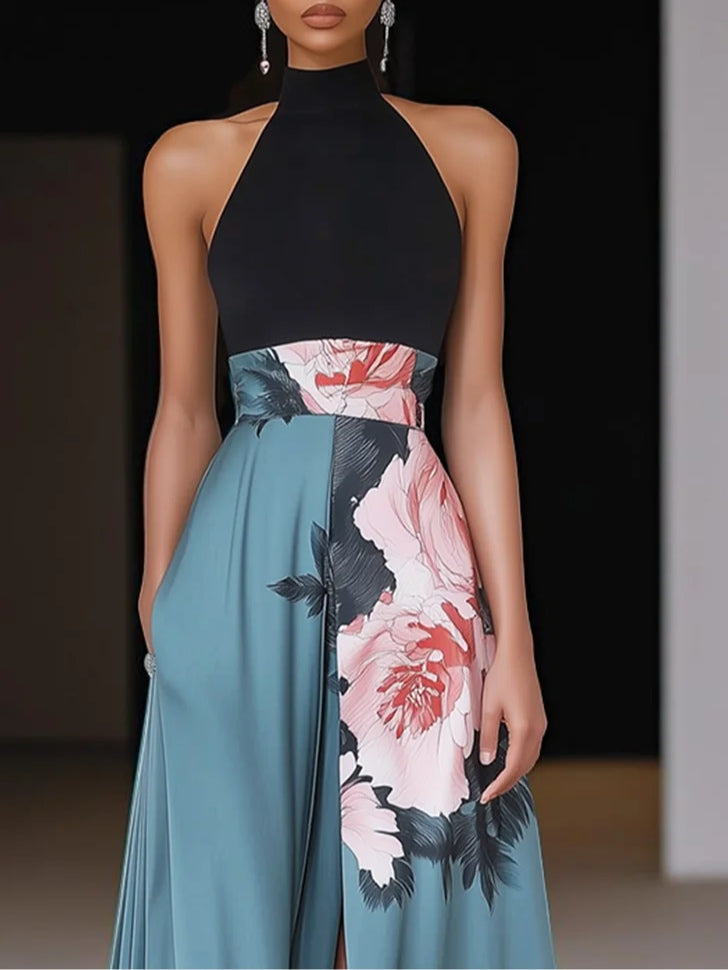 Amaris | Women’s Elegant Floral Sleeveless A-Line Maxi Dress
