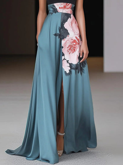 Amaris | Women’s Elegant Floral Sleeveless A-Line Maxi Dress