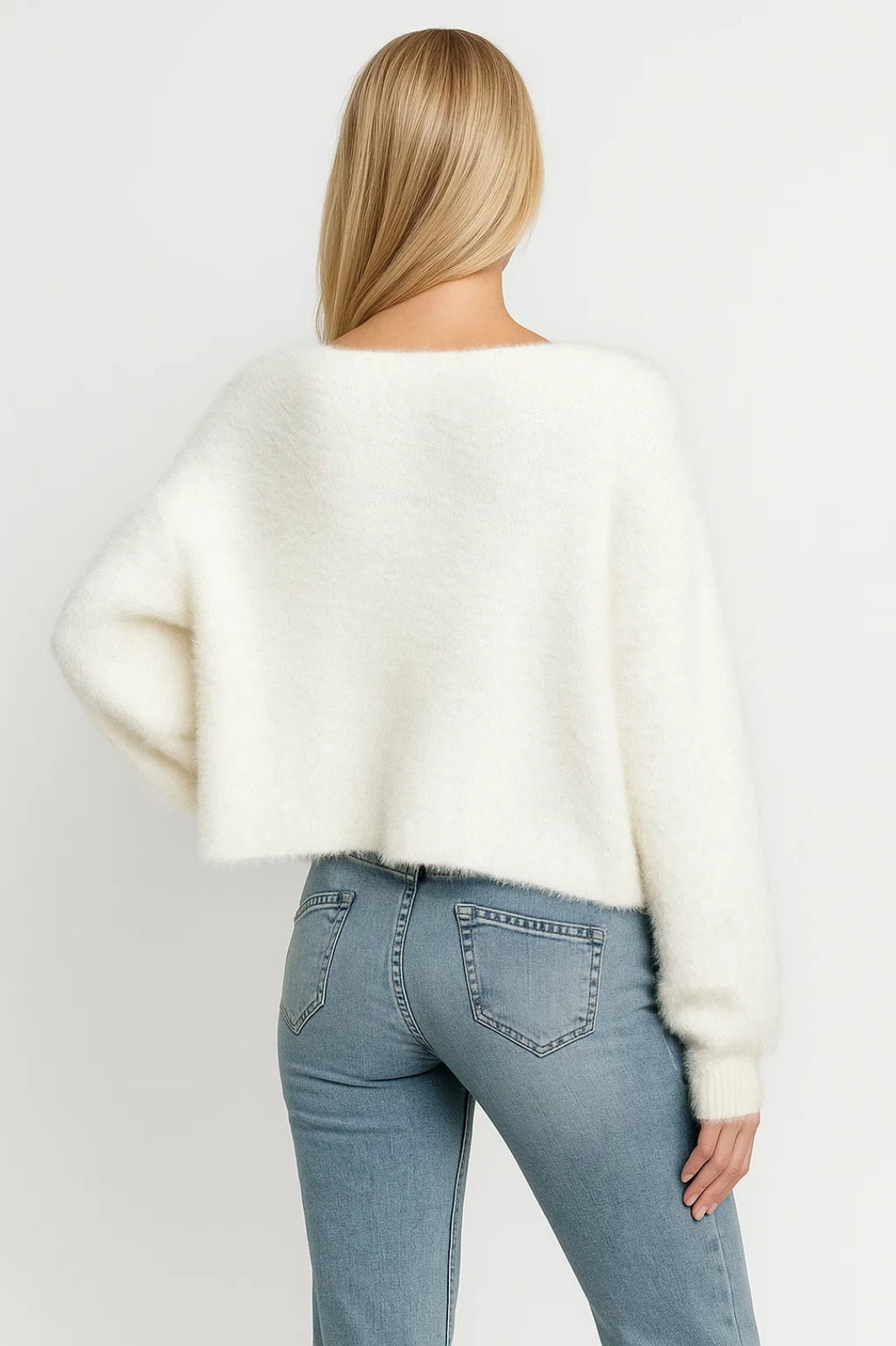 Paola | Women’s Soft Open-Front Cardigan with Pearl Detailing