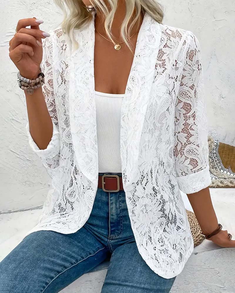 Juliette | Women’s Elegant Lace Trim Blazer