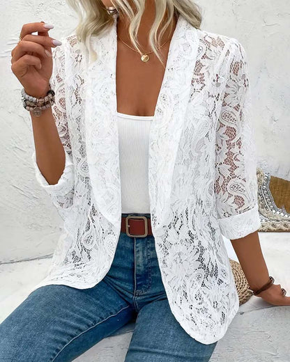 Juliette | Women’s Elegant Lace Trim Blazer