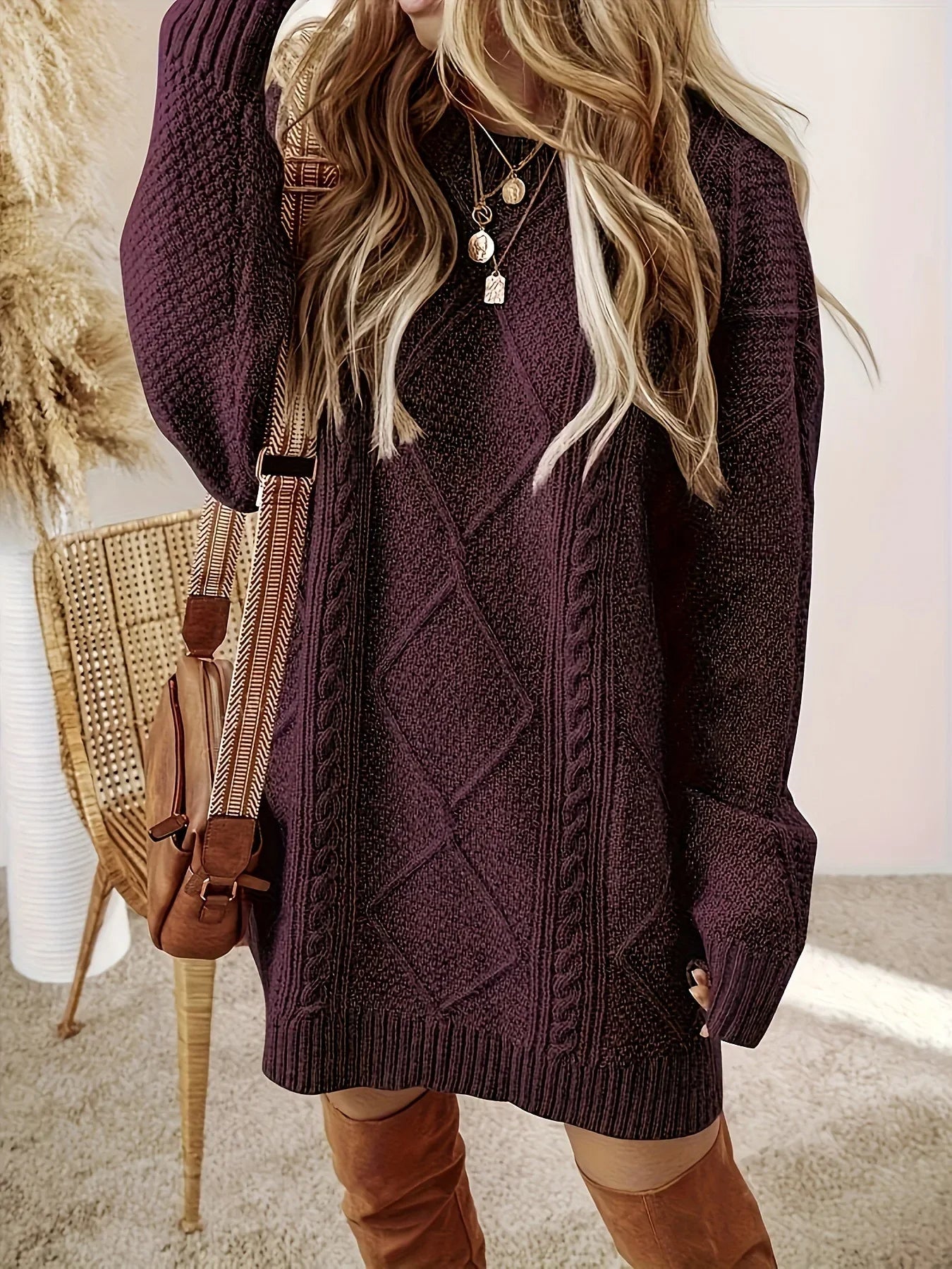 Savannah | Women’s Cable Knit Sweater Dress