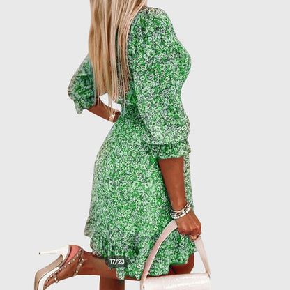 Paisley | Women’s Floral Puff Sleeve Ruffle Dress