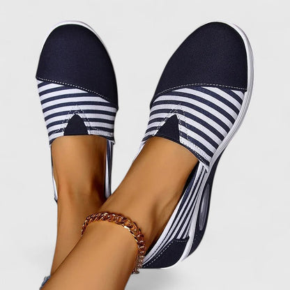 Julia | Women’s Orthopedic Striped Slip On Loafers