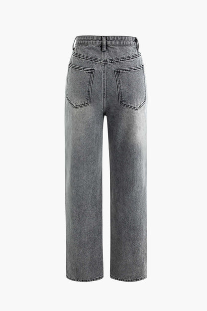 Minerva | Women’s Wide-Leg Denim Jeans with Asymmetric Waist Detail