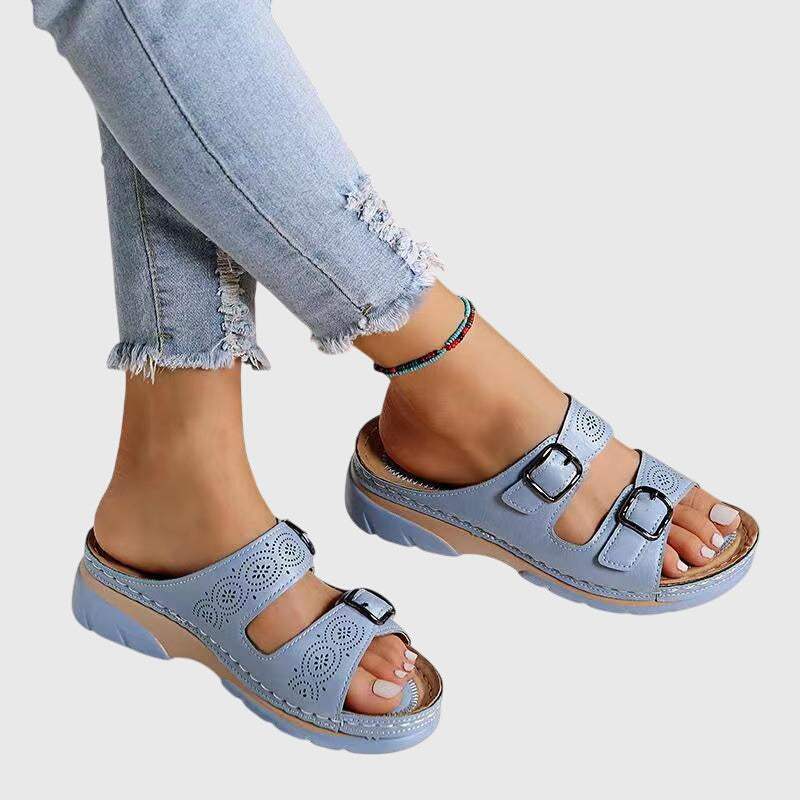 Kaia | Women’s Orthopedic Buckle Strap Leather Sandals