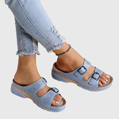 Kaia | Women’s Orthopedic Buckle Strap Leather Sandals