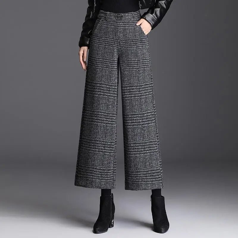 Camryn | Women’s Plaid Wide-Leg Trousers