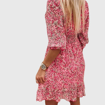 Paisley | Women’s Floral Puff Sleeve Ruffle Dress