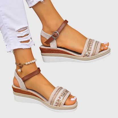 Marigold | Women’s Orthopedic Beaded Wedge Sandals