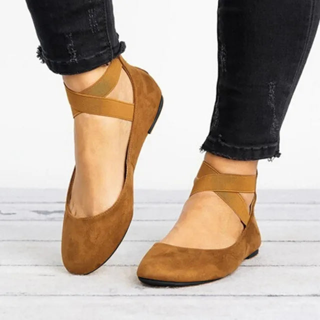 Phoebe | Women’s Spring Cross-Strap Ballet Flats