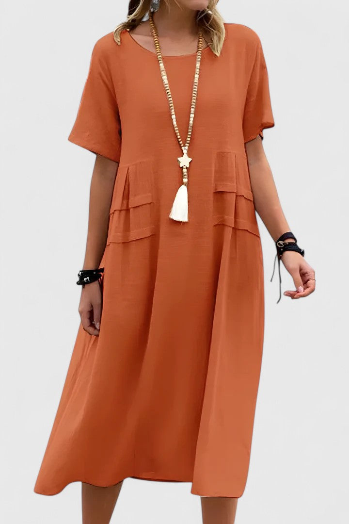 Sonnet | Women’s Elegant Short Sleeve Midi Dress