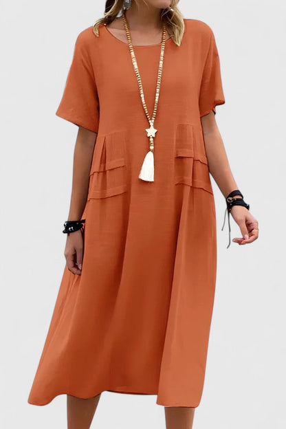 Sonnet | Women’s Elegant Short Sleeve Midi Dress