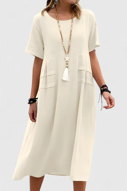 Sonnet | Women’s Elegant Short Sleeve Midi Dress