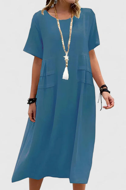 Sonnet | Women’s Elegant Short Sleeve Midi Dress